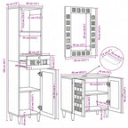 Juego de muebles de baño 3 pcs Natural Madera de mango maciza