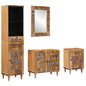 Juego de muebles de baño 4 pcs Natural Madera de mango maciza