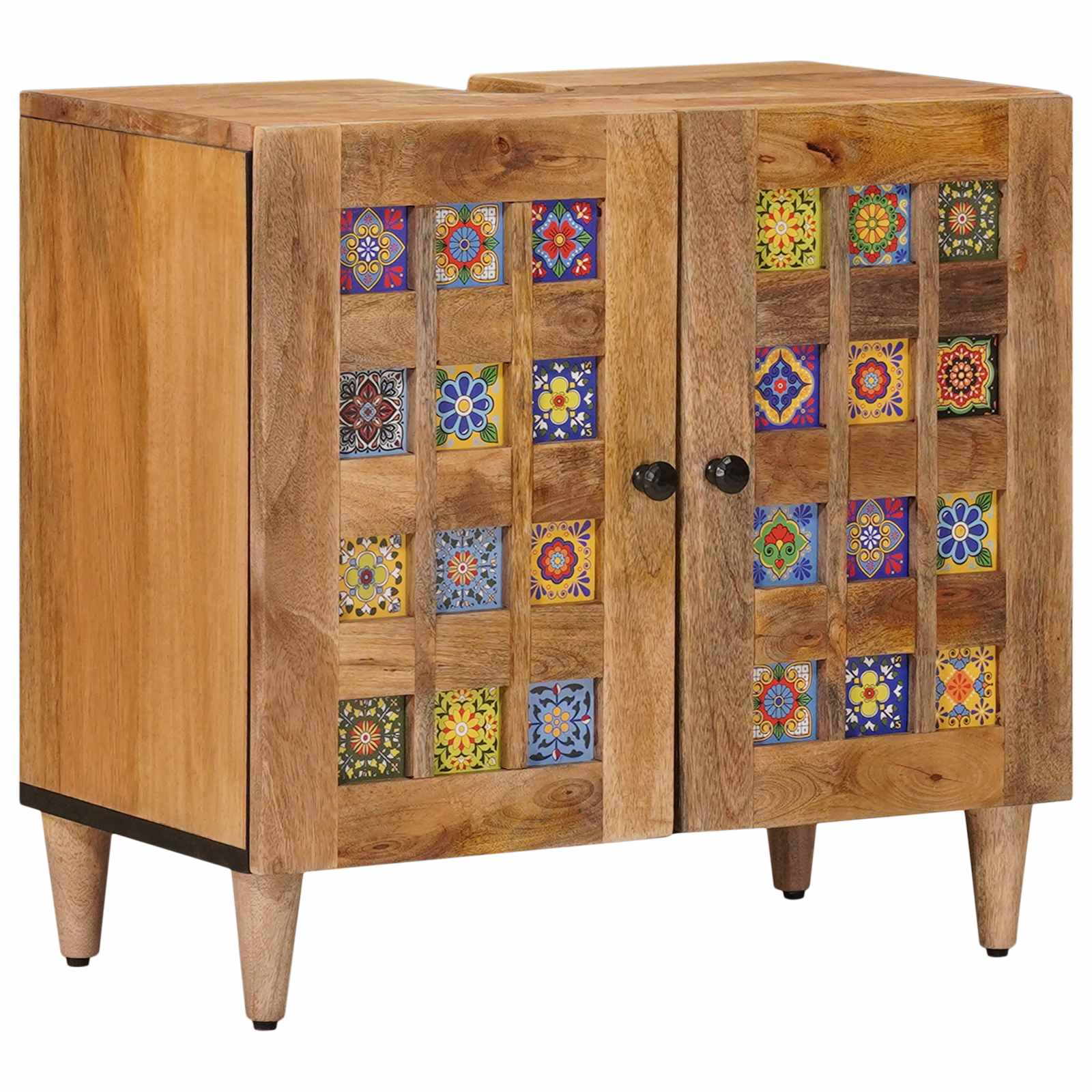 Juego de muebles de baño 4 pcs Natural Madera de mango maciza