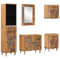 Juego de muebles de baño 5 pcs Natural Madera de mango maciza