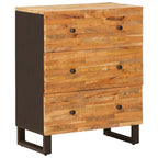 Aparador 2 pcs Marrón 60 x 33 x 75 cm Madera de mango maciza