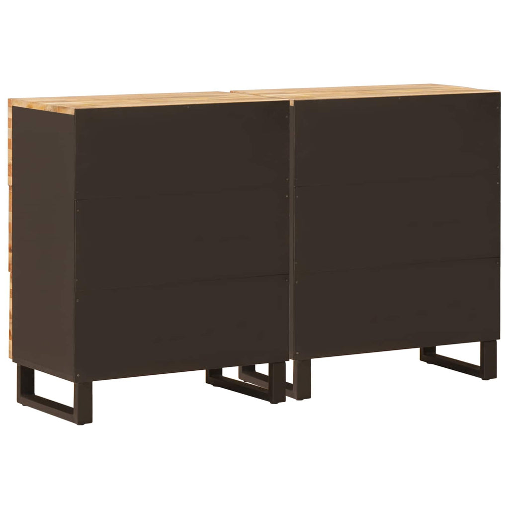 Aparador 2 pcs Marrón 60 x 33 x 75 cm Madera de mango maciza
