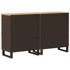 Aparador 2 pcs Marrón 60 x 33 x 75 cm Madera de mango maciza