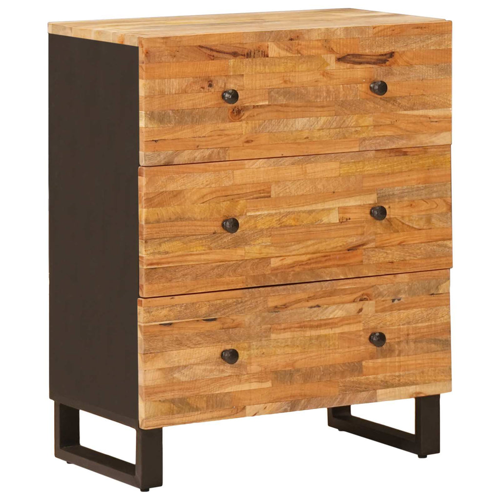 Aparador 3 pcs Marrón 60 x 33 x 75 cm Madera de mango maciza