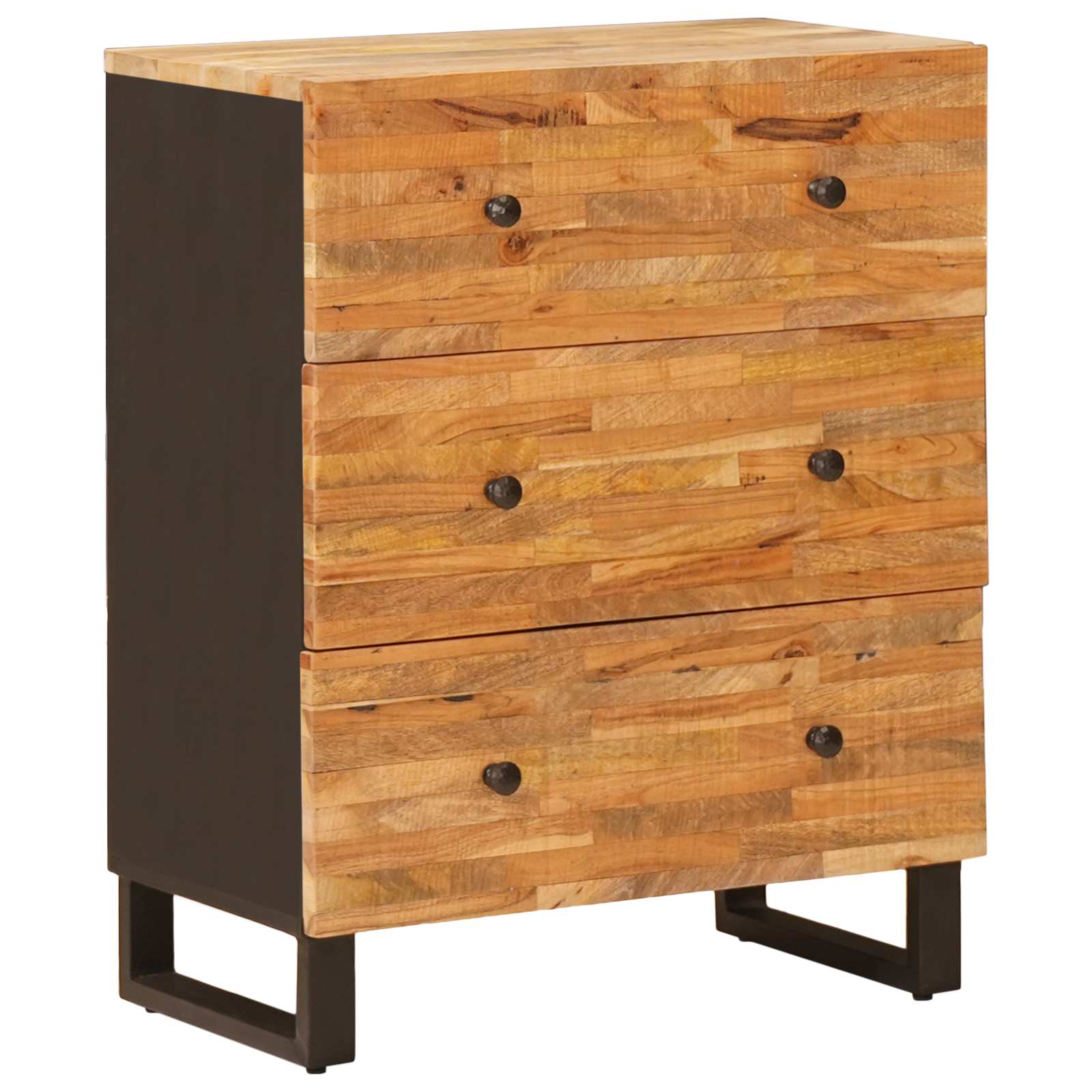 Aparador 3 pcs Marrón 60 x 33 x 75 cm Madera de mango maciza