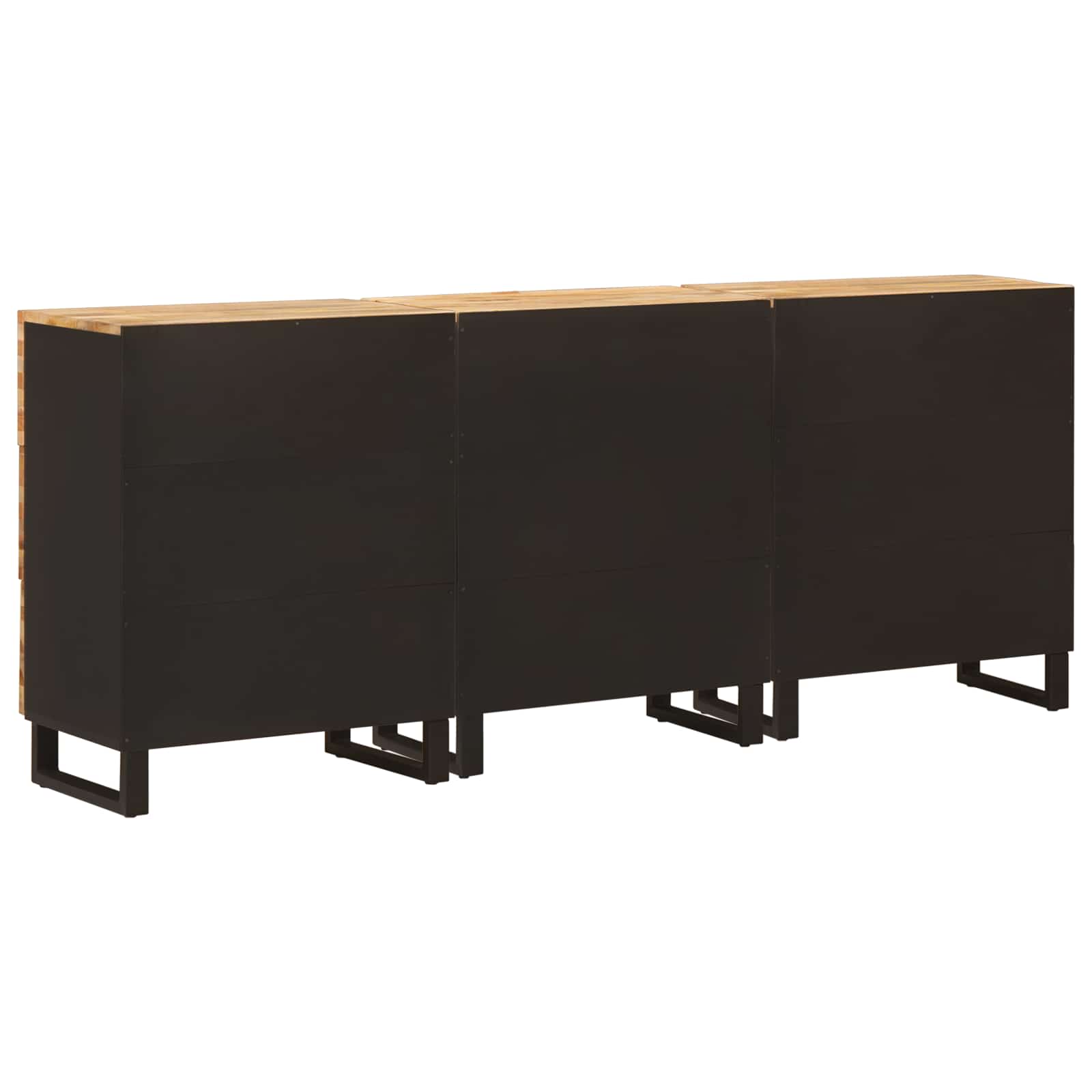 Aparador 3 pcs Marrón 60 x 33 x 75 cm Madera de mango maciza
