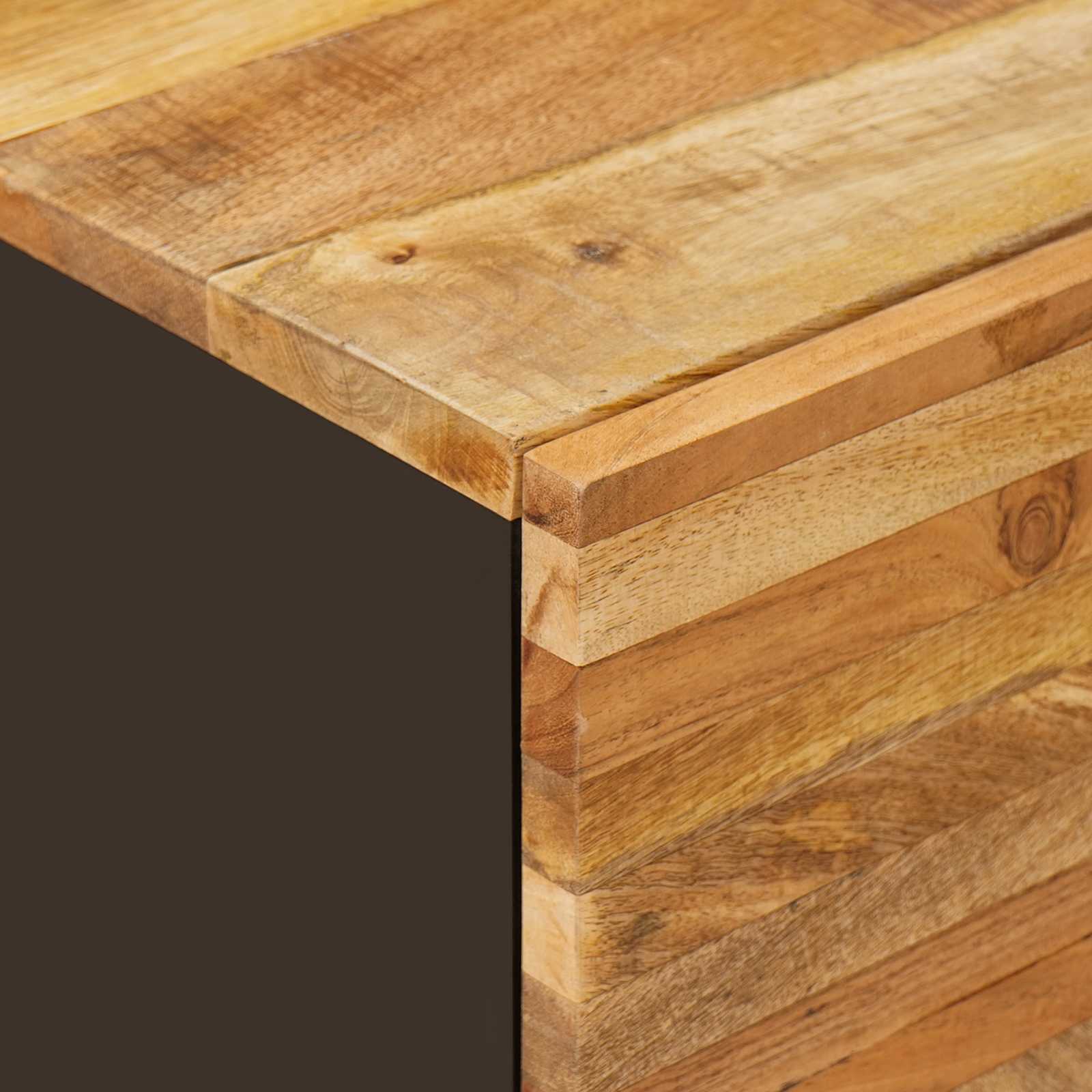 Juegos de Baño con puerta 2 pcs Natural Madera de mango maciza