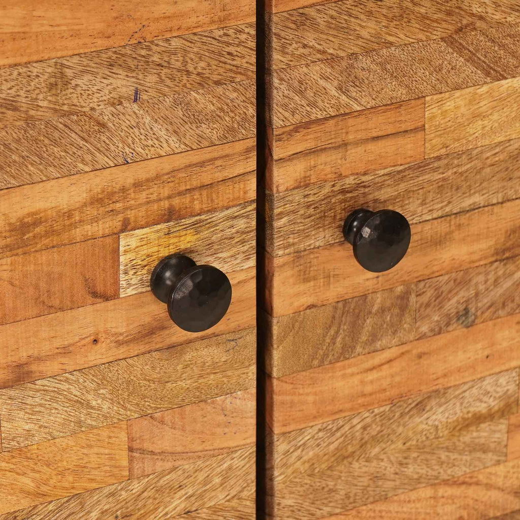 Juegos de Baño con puerta 2 pcs Natural Madera de mango maciza