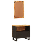 Juegos de Baño con puerta 2 pcs Natural Madera de mango maciza