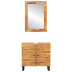 Juegos de Baño con puerta 2 pcs Natural Madera de mango maciza