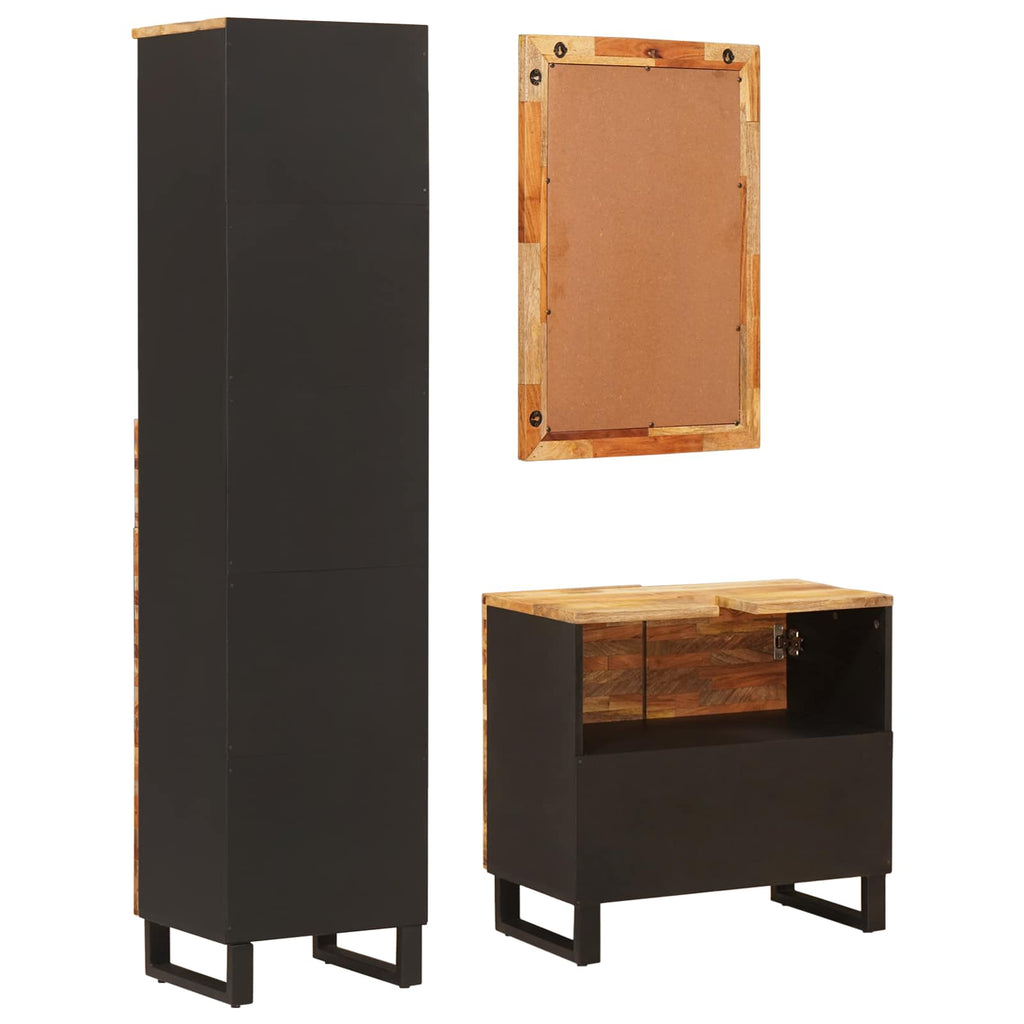 Juegos de Baño con cajón Natural Madera de mango maciza
