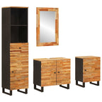 Juegos de Baño con cajón Natural Madera de mango maciza