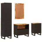 Juegos de Baño con cajón Natural Madera de mango maciza