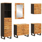 Juegos de Baño con cajón 5 pcs Natural Madera de mango maciza