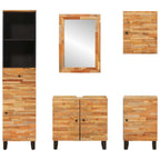 Juegos de Baño con cajón 5 pcs Natural Madera de mango maciza