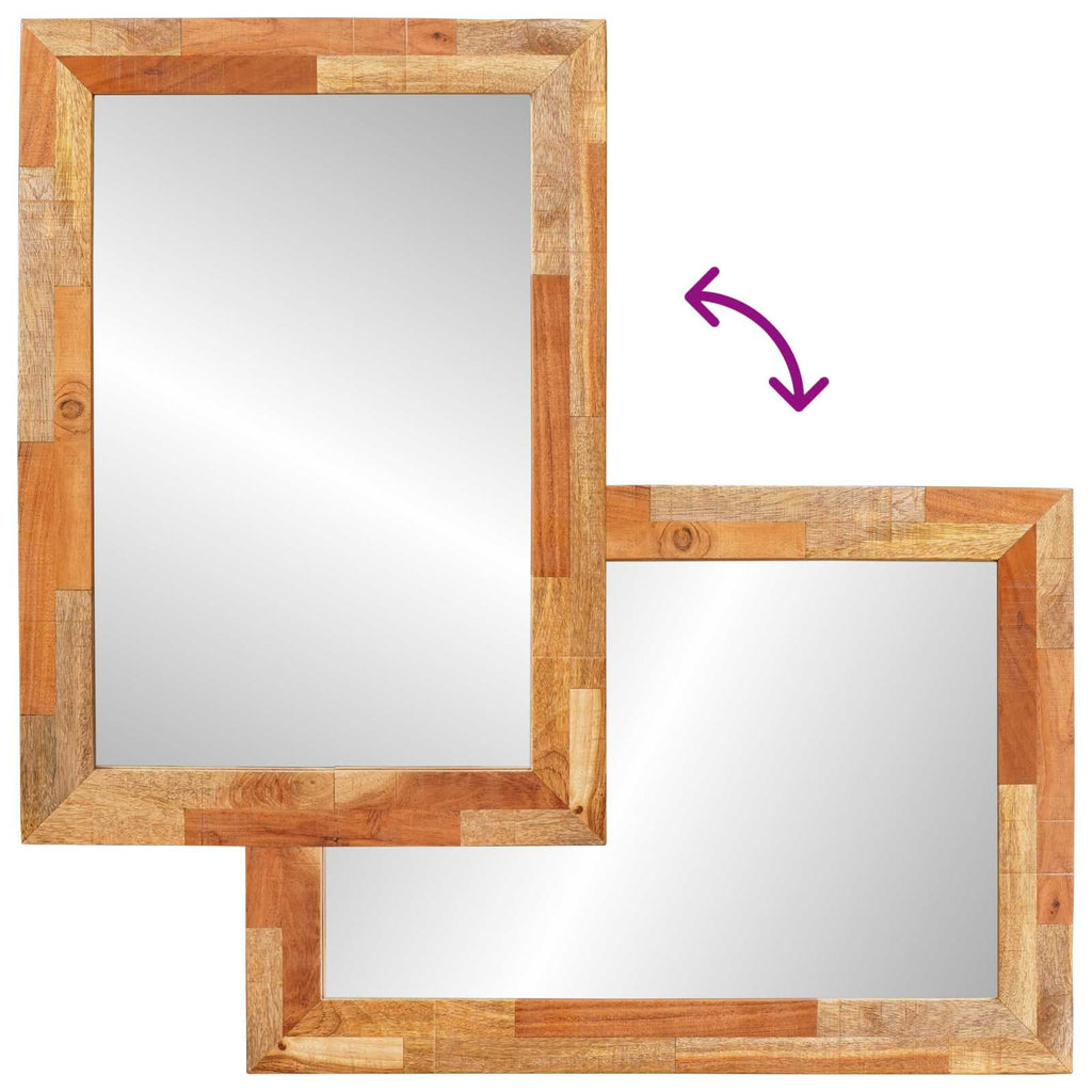 Juegos de Baño con cajón 5 pcs Natural Madera de mango maciza