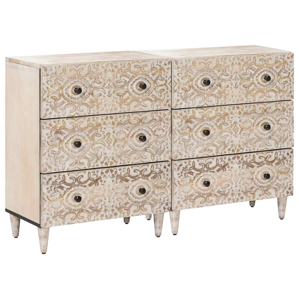 Aparador 2 pcs 60 x 33,5 x 75 cm Madera de mango maciza