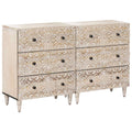 Aparador 2 pcs 60 x 33,5 x 75 cm Madera de mango maciza