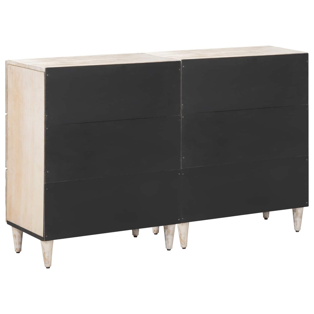 Aparador 2 pcs 60 x 33,5 x 75 cm Madera de mango maciza