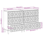 Aparador 2 pcs 60 x 33,5 x 75 cm Madera de mango maciza