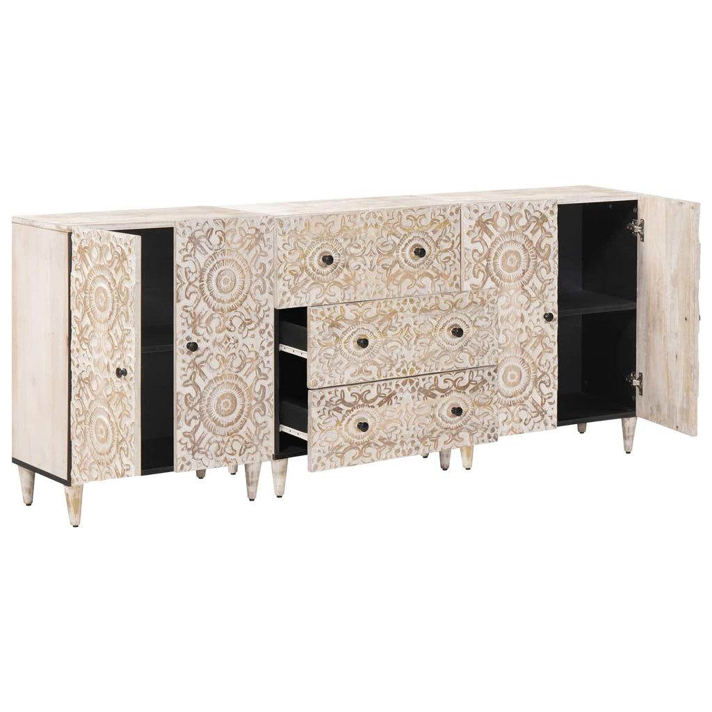 Aparador 3 pcs 60 x 33,5 x 75 cm Madera de mango maciza