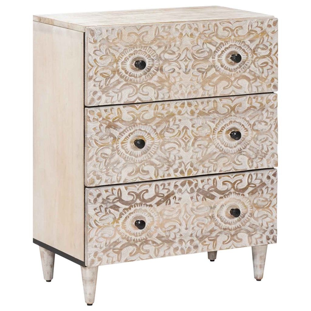 Aparador 3 pcs 60 x 33,5 x 75 cm Madera de mango maciza