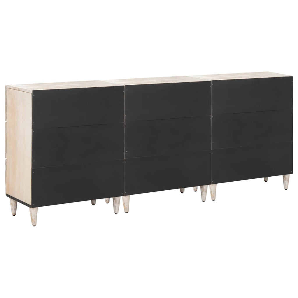 Aparador 3 pcs 60 x 33,5 x 75 cm Madera de mango maciza