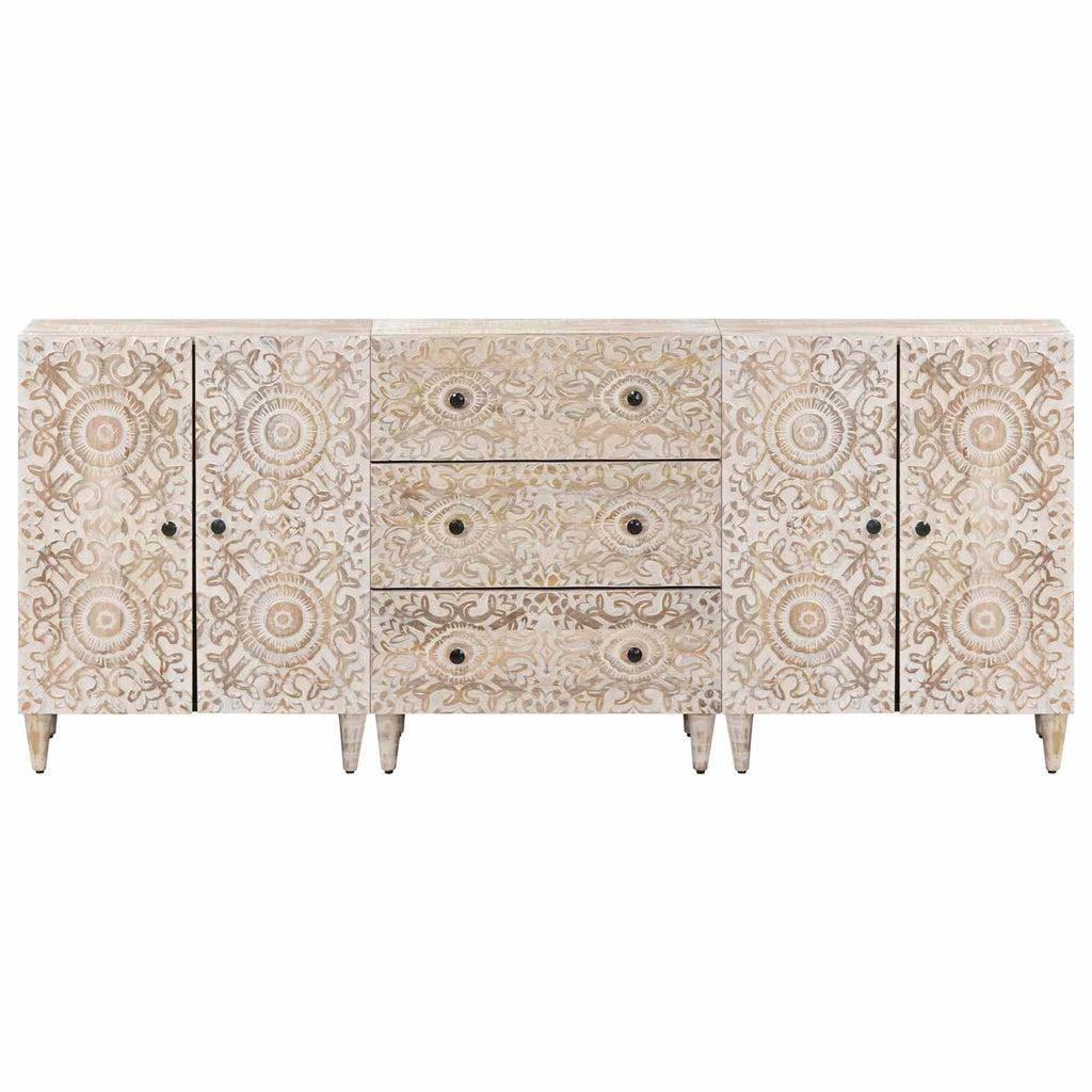 Aparador 3 pcs 60 x 33,5 x 75 cm Madera de mango maciza