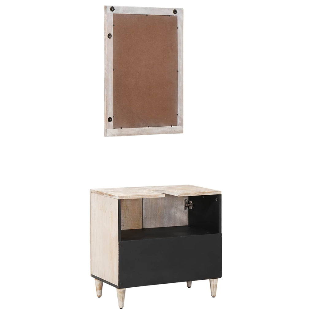 Juego de muebles de baño 2 pcs Madera de mango maciza