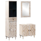 Juego de muebles de baño con cajón 3 pcs Madera de mango maciza