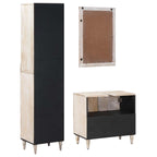 Juego de muebles de baño con cajón 3 pcs Madera de mango maciza