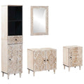 Juego de muebles de baño con cajón 4 pcs Madera de mango maciza