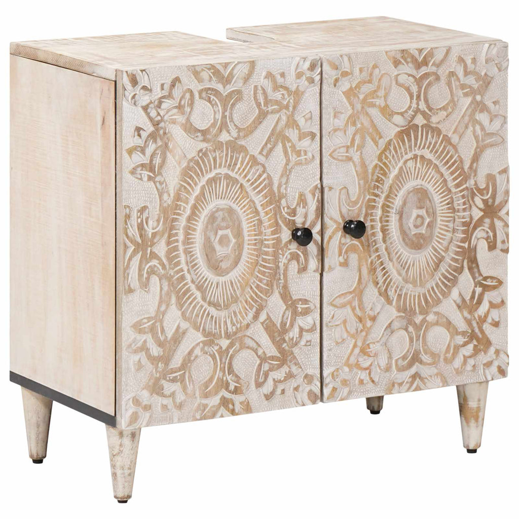 Juego de muebles de baño con cajón 5 pcs Madera de mango maciza