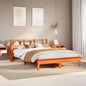 Cama sin colchón con cabecero madera de pino blanco 200x200 cm