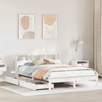 Cama con cabecero madera de ingeniería blanca 90x190 cm