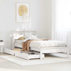 Cama con cabecero madera de ingeniería blanca 90x190 cm