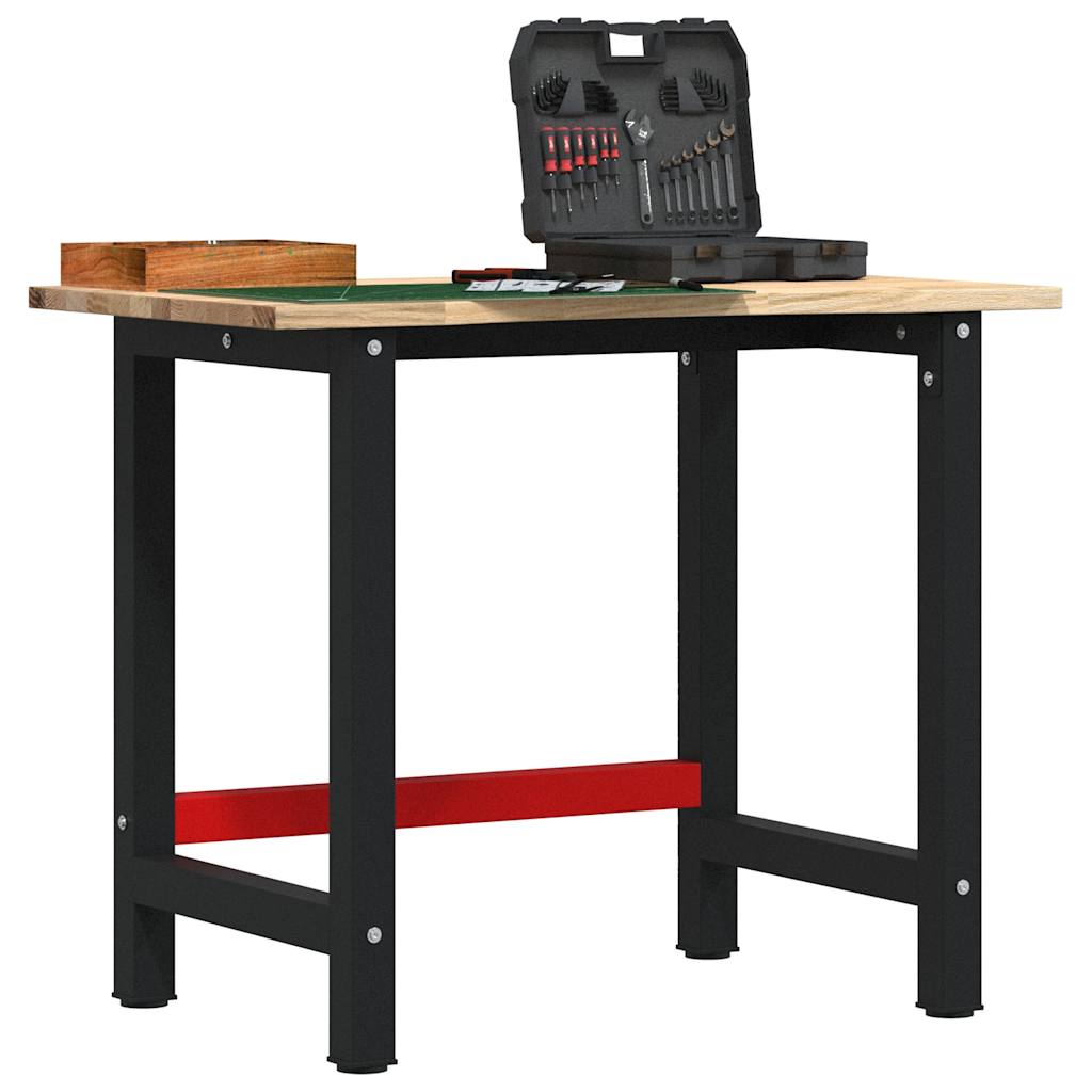 Banco de trabajo madera maciza acacia rectangular 100x60x83 cm