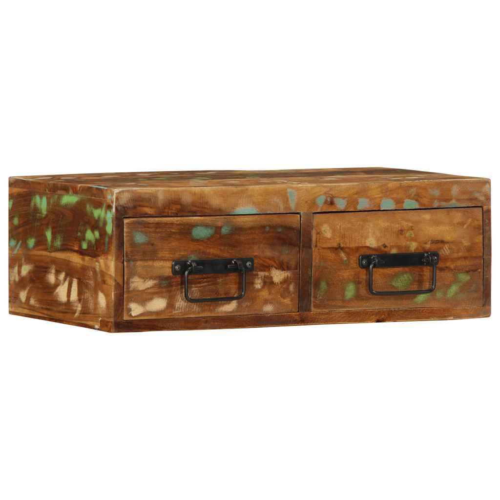 Mueble de TV de pared madera maciza de acacia 100x30x19 cm