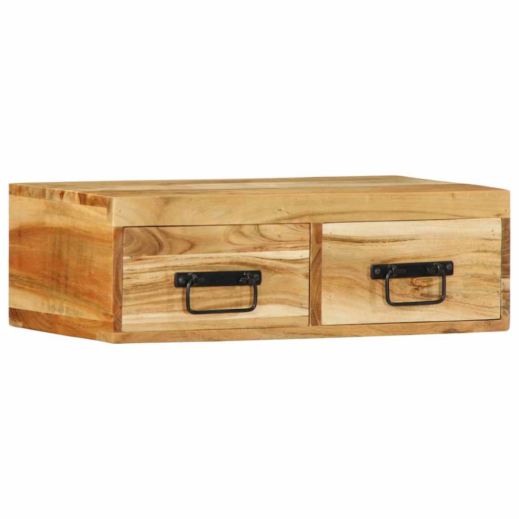 Mueble de TV de pared madera maciza de acacia 100x30x19 cm