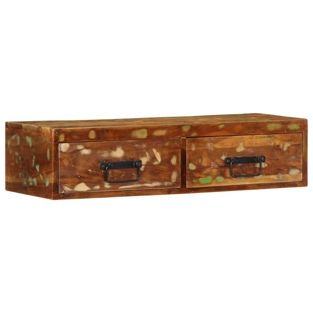 Mueble de TV de pared madera maciza de acacia 100x30x19 cm