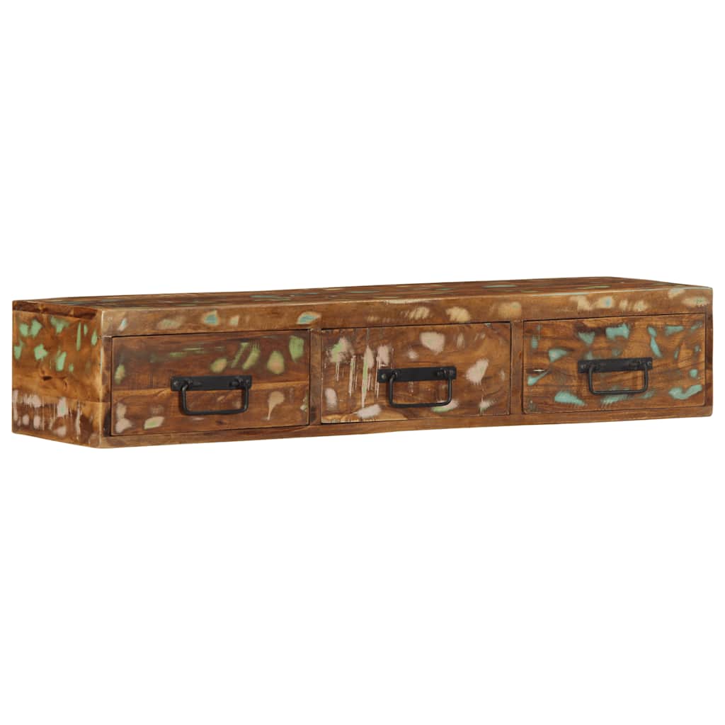 Mueble de TV de pared madera maciza de acacia 100x30x19 cm