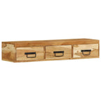 Mueble de TV de pared madera maciza de acacia 100x30x19 cm