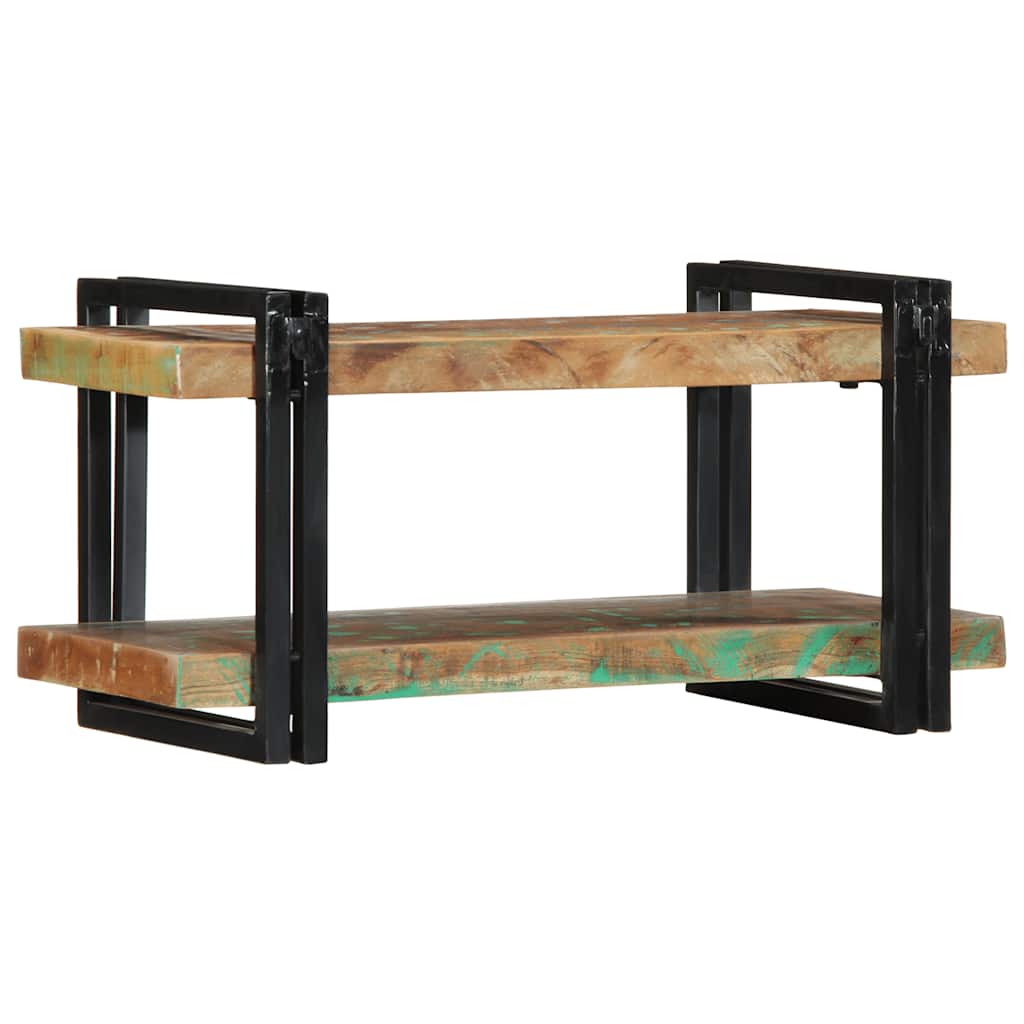 Estante de pared multicolor de madera maciza reciclada