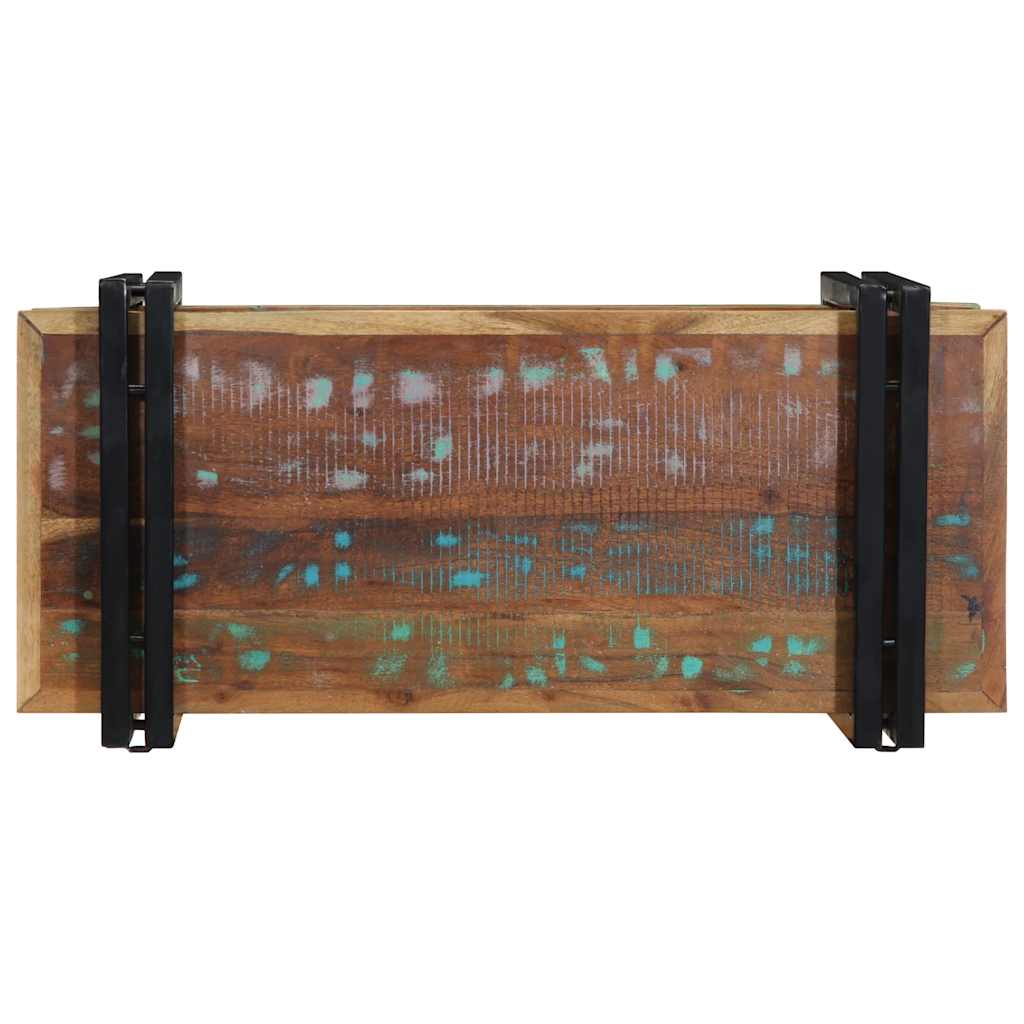 Estante de pared multicolor de madera maciza reciclada