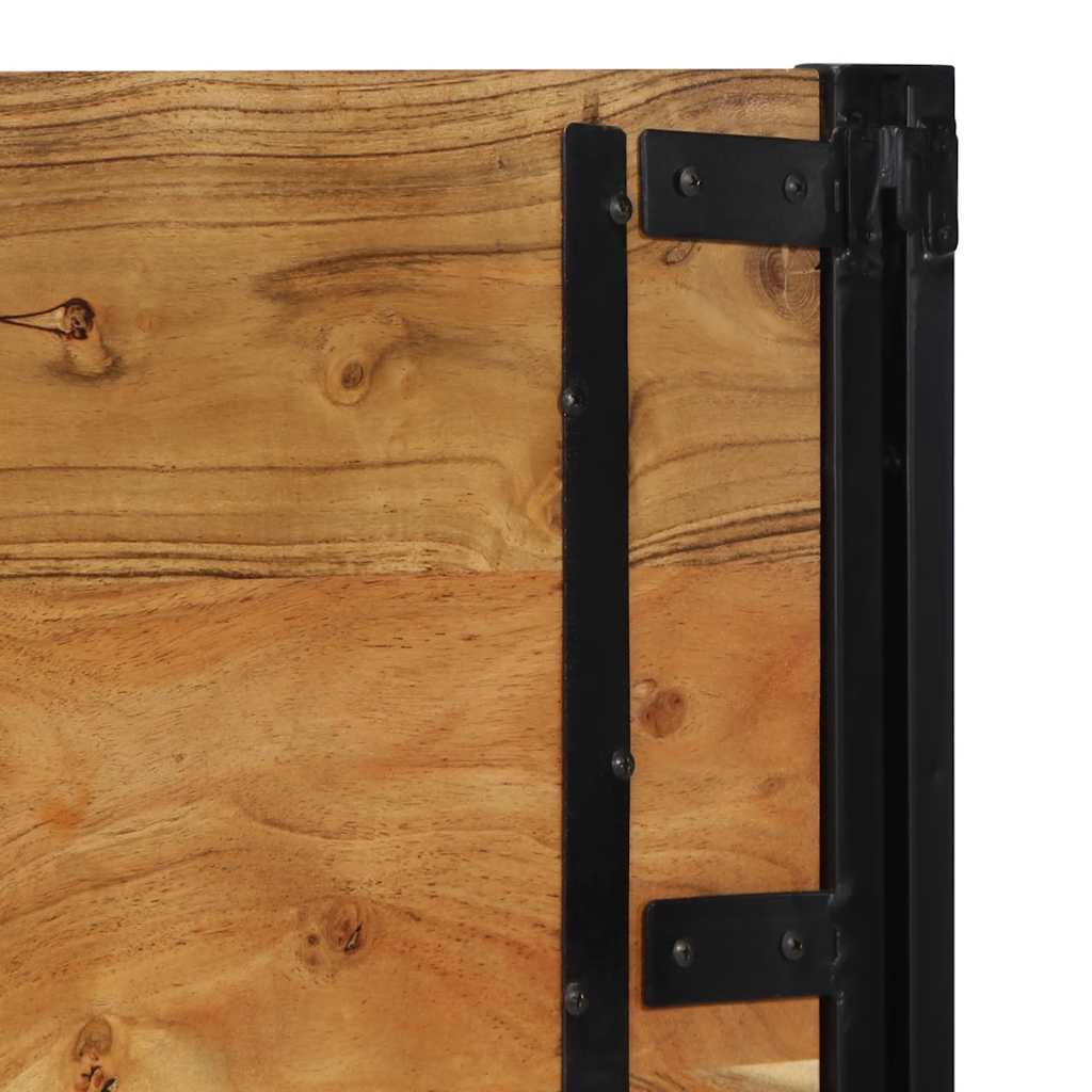Cabecero 100 cm Madera Maciza Acacia y Hierro