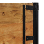 Cabecero 100 cm Madera Maciza Acacia y Hierro