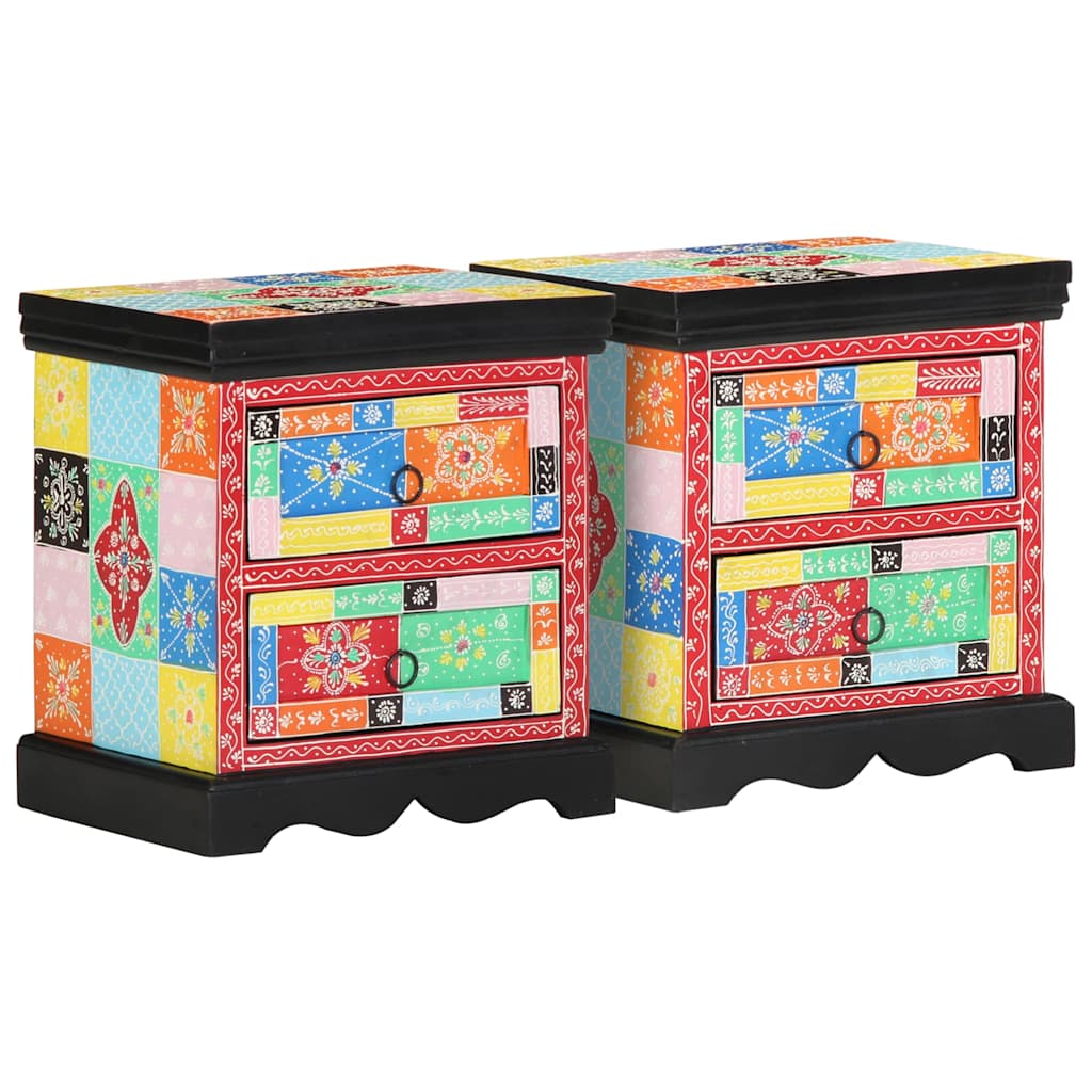 Armario de Noche con cajón 2 pcs Multicolor 40 x 35 x 45 cm