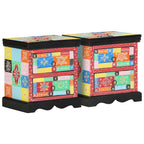 Armario de Noche con cajón 2 pcs Multicolor 40 x 35 x 45 cm