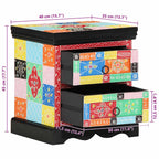 Armario de Noche con cajón 2 pcs Multicolor 40 x 35 x 45 cm