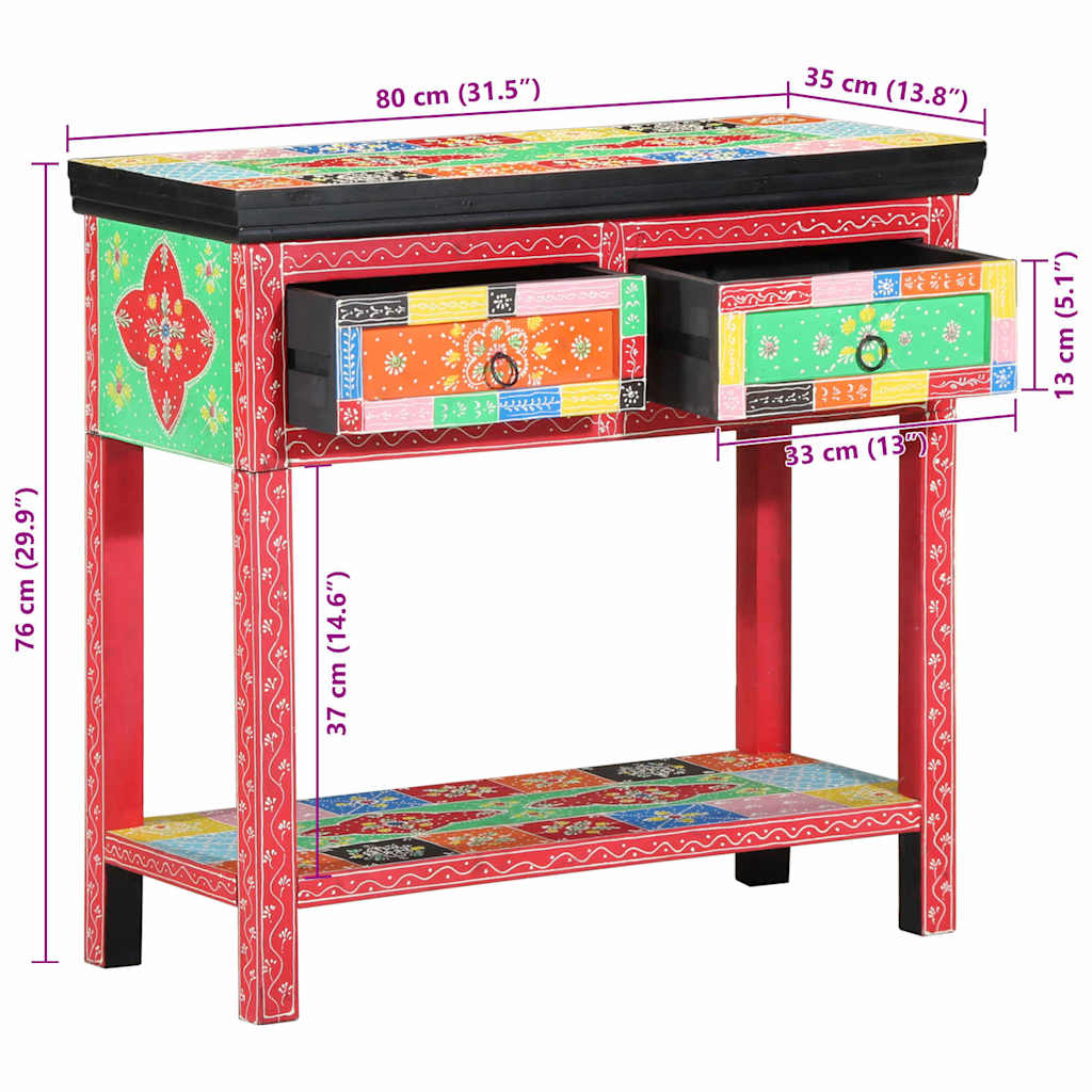 Mesa Consola con cajón Multicolor 80 x 35 x 76 cm